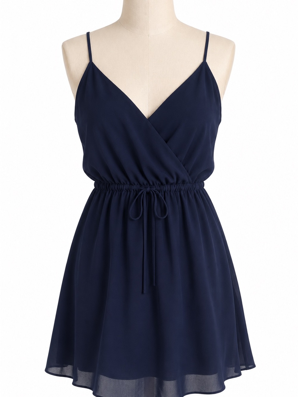 Babaton Navy Wrap Front Midi Dress Women’s XS